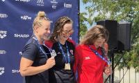 Siegerehrung Bente links - 100m Freistil